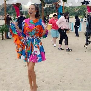 Rhode Floral Print Tie-Waist Ella Dress. Sz M.